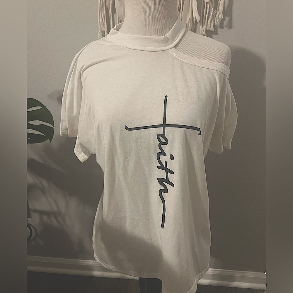 Faith ✝️ Cold Shoulder T-Shirt